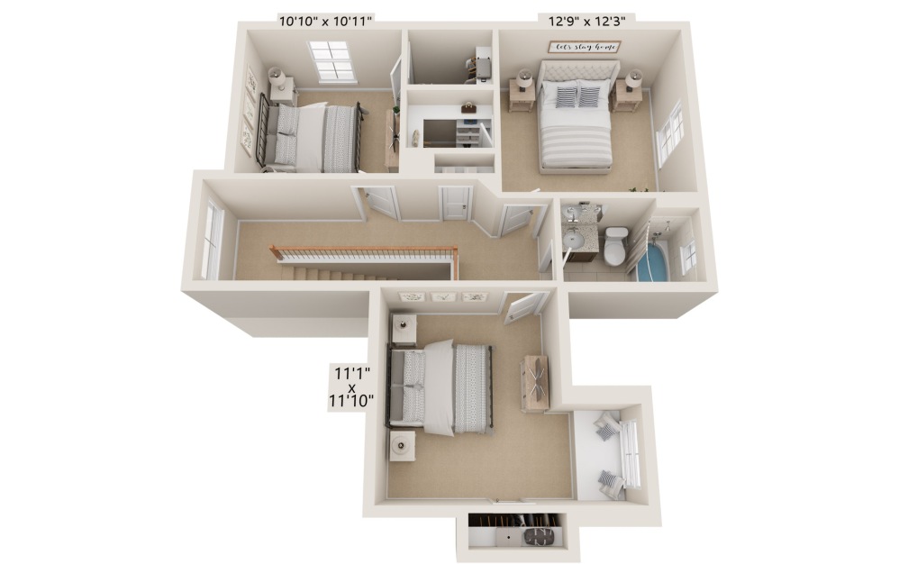 Orchard - 4 bedroom floorplan layout with 2.5 bathrooms and 1833 square feet (Floor 2)